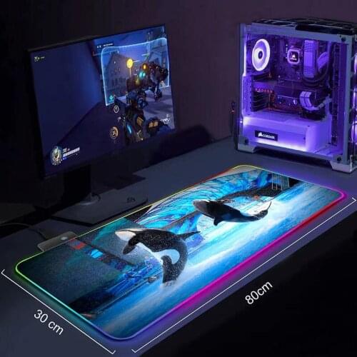 Big Keyboard Desk Mat RGB Large Mouse Pad Animal World Gamer Big Mouse Mat Computer Mousepad LED Backlight Gaming Mause Pad