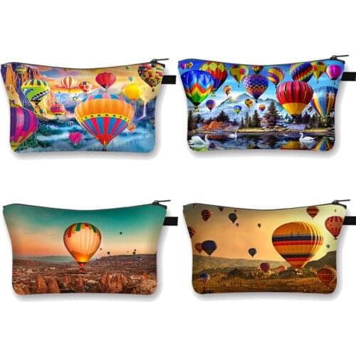 New Hot Air Balloon Cosmetic Bag Woman Necessaire Travel Organizer Make up Box Toiletry Kit Wash Toilet Bag Girls Beauty Pouch