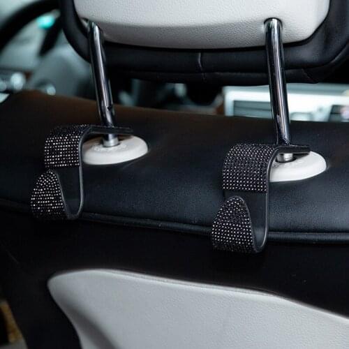 Hook for car with Crystal Diamond Decoration Multifunctional Seat Headrest Hanger Vehicle Storage Organizer QW