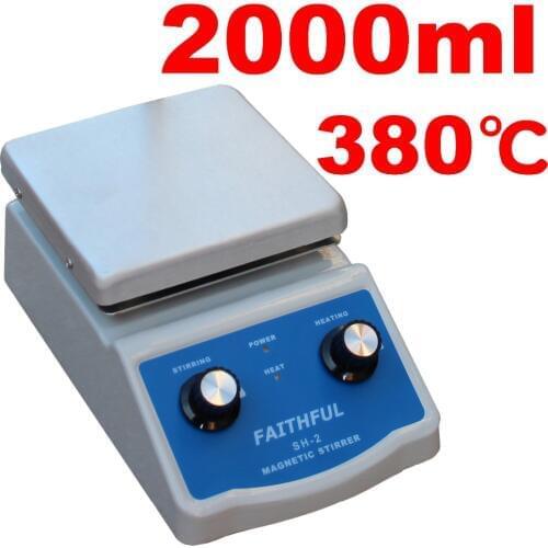 SH-2 Laboratory Magnetic Stirrer With Heating 2L, 100~2000RPM, 220V/110V ,With Support Pole and Magnetic Stir Bars