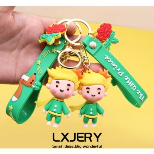 LXJERY Cartoon The Little Prince Keychain Lovely Key Chain For Women Bag Charm Pendant Key Ring Gifts Jewelry