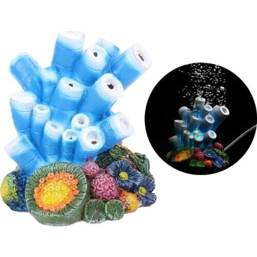NEW Resin Artificial Aquarium Air Bubble Coral Decoration Fish Tank Coral Stone Decoration Used With Aquarium Air Pump Lighting