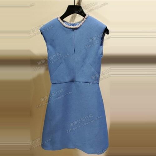 Patads French womens s s spring summer Beaded collar dress Rosalie r20031e 2 colors