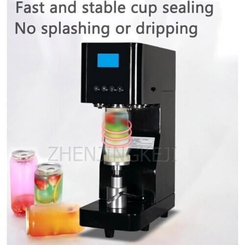Fully Automatic Milk Tea Sealer Beer Drink Cup Sealing Machine Plastic Cans Can Capping Machine Fast Food Shop Packaging Tools