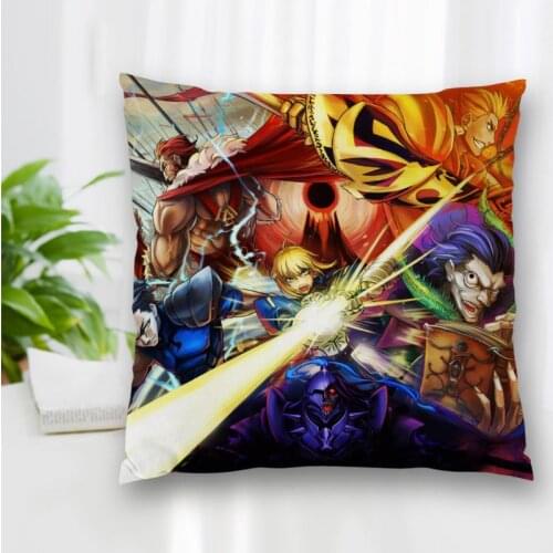Custom Anime Fate Gilgamesh Pillow Case Polyester Decorative Pillowcases Zipper Pillow Case Pillowcase Cover Square 40x40cm
