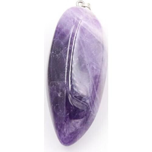 Silver Plated Irregular Shape Natural Amethysts Stone Section Pendant Indian Agates Jewelry