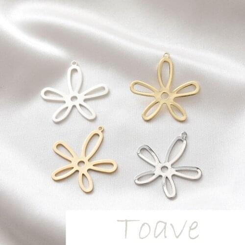 Gold-plated gold-plated sweet hollow flower pendant diy copper piece pendant earring material hand-made accessories