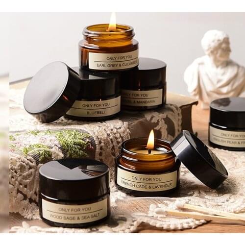 1pc 7 Styles Natural Rose Oil Aromatherapy Smoke-free Candle Glass Holders Birthday Candle Scented Candle Making Wedding Decor