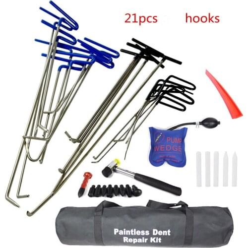 PDR Rods Pump Wedge Tools Rubber Hammer Tap Down Pen Dent Hail Removal Repair Tools - PDR Hook Tools Push Hand Set