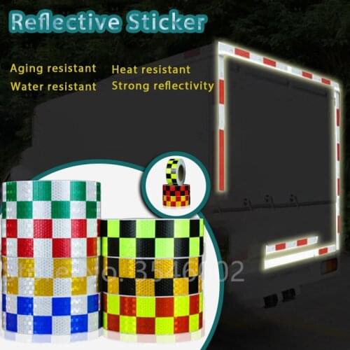 5cm*3m Arrow lattice Reflective Tape Safety Warning Reflective Adhesive Tape Sticker For Truck Motorcycle Bicycle Car Styling