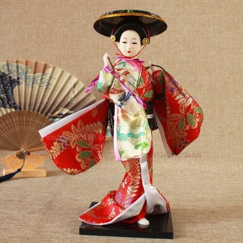 30cm Traditional Japanese Geisha Figurines Statues Japanese Kimonos Dolls Ornaments Home Restaurant Desktop Decoration Gifts