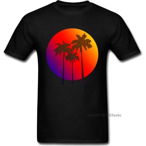TROPICAL ISLAND Birthday Tops & Tees Short Sleeve for Men Pure Cotton Father Day Crew Neck T-Shirt Geek Clothing Shirt Hot Sale