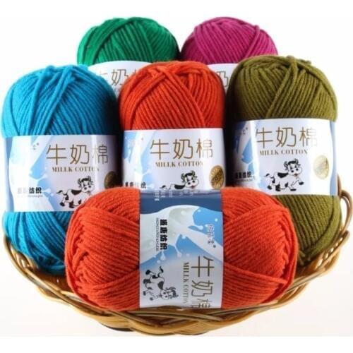 Mylb 1pc Crochet Yarn Milk Cotton Knitting Yarn Soft Warm Baby Yarn for Hand Knitting Supplies 50g/pc