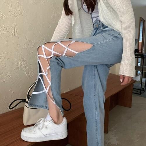 Woman Jeans High Waist Clothes Wide Leg Denim Clothing Blue Streetwear Vintage Quality 2021 Fashion Harajuku Straight Pants