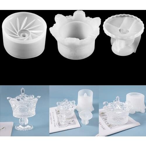 1 Pcs Crystal Crown Cup Shape Silicone Mold Storage Box Epoxy Resin Mold for DIY Crafts Silicone Jewelry Making Tool