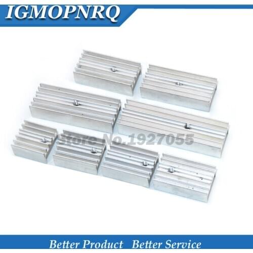 100pcs Aluminum Heatsink Radiator 15*10*16 20 22 25 30 40 50mm Transistor TO-220 For Transistors TO220 white