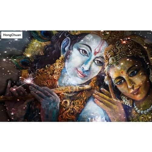 5D DIY Rhinestone Square/Round Diamond Painting Couple "Abstract Colorful" Cross Embroidery Mosaic Color Artist Home Decoration