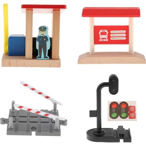 Wood Train Scene Accessories Building Construction Railway Train Child Toy