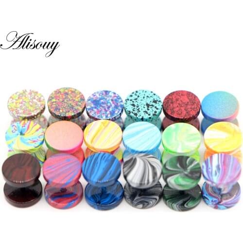Alisouy 2Pcs 18 color Earrings Fashion Jewelry Womens Ear Stud Barbell Piercing Punk Men Earrings studs piercing unisex Earring
