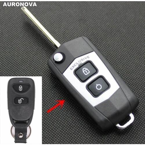 AURONOVA New Upgrade Folding Key Shell for Kia Forte 2 Buttons Remote Car Key Case DIY