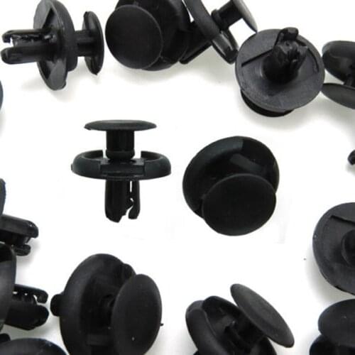 7mm Hole Black 20pcs Panel Fender Bumper Mudguard Splash Fastener Clips Shield Push Rivet Trim Retainer Durable Practical