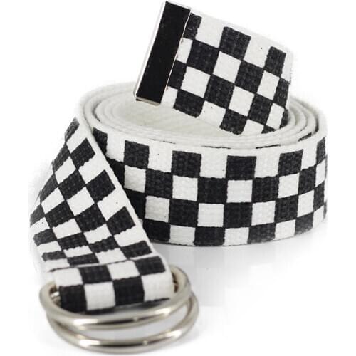 Dual Ring Fashion Canvas Waist Belt Rainbow Color Striped Strap Waistband plus size chain belts for women off white belt mens