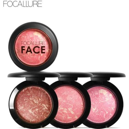 FOCALLURE Makeup Blusher Professional Cheek 6 Colors Baked Blush Bronzer Blusher Face Contour Blusher Eyeshadow maquillaje TSLM2