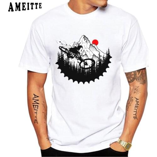New Summer Men Short Sleeve Ink Rider MTB T-Shirt Bikes Sport Lovers Boy Casual Tops Anatomy Bicycle Deconstructed Print Tees