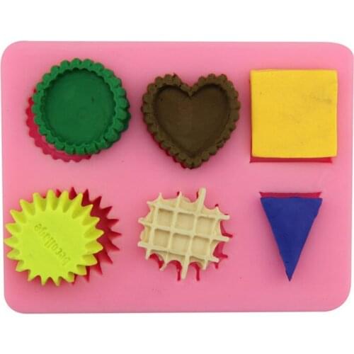 Clay dessert silicone mold pink waffle cupcake cake bottom waffle dessert creamy clay accessories