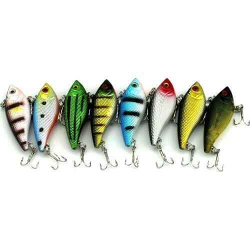 HENGJIA 16pcs 5CM 6G fishing baits VIB Plastic Hard Fishing Lures Crank freshwater pike bass pesca fishing tackles