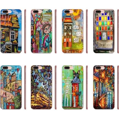 Art Journaling Collage Houses For Huawei Honor 10 10i 20 20i 8S lite Y9 Prime Y7 2019 Y5 2018 p40 lite pro Diy Luxury Phone Case