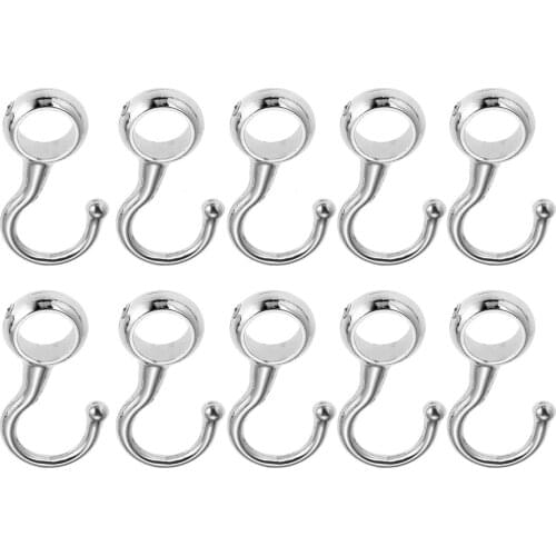 10pcs Bathroom Hook Hanger for Towel Clothes 16/19/22/25mm Wardrobe Bathroom Hanging Tube Pipe Rod Hooks Kitchen Pan Hook