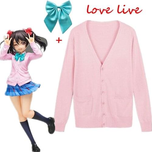 Love Live LoveLive Cosplay Costumes Nico Yazawa Knitted Sweater School Girls Uniforms Colorful Long Sleeves Spring Tops