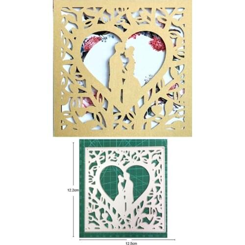 2021 metal cutting dies cut die mold Wedding Couple Background Frame Scrapbook paper craft knife mould blade punch stencils dies