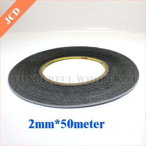 Powerful slim phone service the LCD screen casing stick mirror 2MM 50meter black double-sided tape