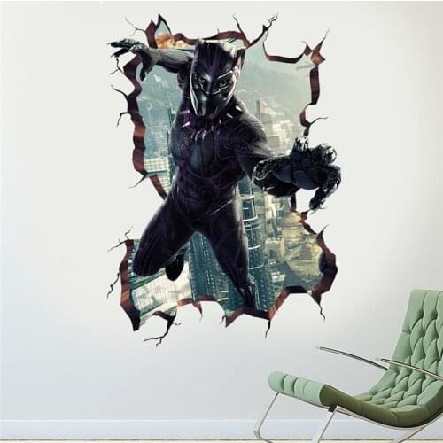 Avengers Black Panther wall stickers living room bedroom wall decoration Marvel movie poster wall stickers for kids rooms