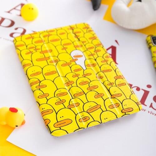 Cute Duck PU Leather Cover Protective Shell Skin For iPad 9.7 2017 A1822 A1823