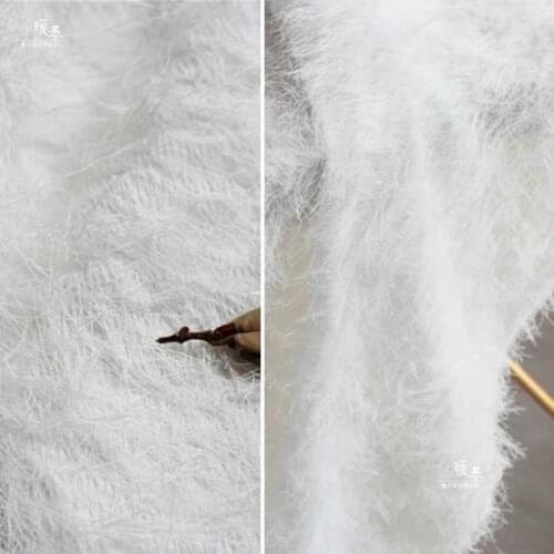 Feathers Tassels Embroidered Fabric White DIY Background Decor Patchwork Hanfu Gown Skirt Wedding Dress Lace Designer Fabric