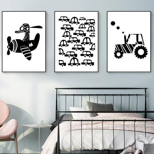 Nordic Poster Car Posters And Prints Plane Kids Canvas Posters Nursery Print Painting Wall Pictures For Baby Boy Room Decor