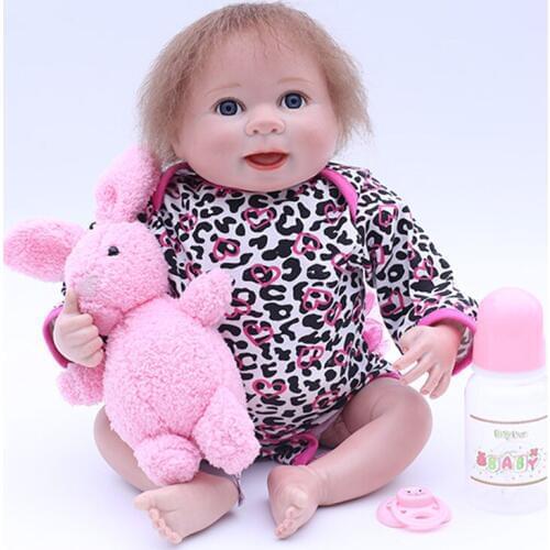 45cm Lifelike Silicone Reborn Baby Baby Dolls Vinyl Cotton Body Wear Infant Clothes Truly Kids Playmates Toy for Kids