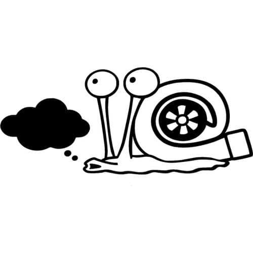Lifelike Turbo Lovely Snail Car Sticker Funny Stance Turbo Boost Vinyl Decals Cover Scratches Anti-UV Waterproof Black/Silver