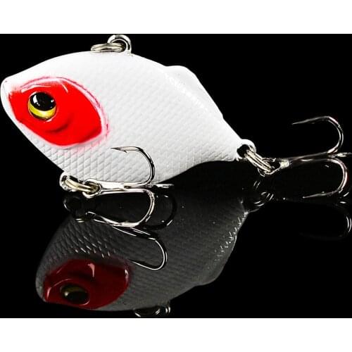 1PCS Fat VIB 4.5cm/8.5g Rattling Fishing Bait Lures Wobbler Crankbait Balancer Fishing Tackle 8# Hooks Baits 3D Eyes Carp Bass