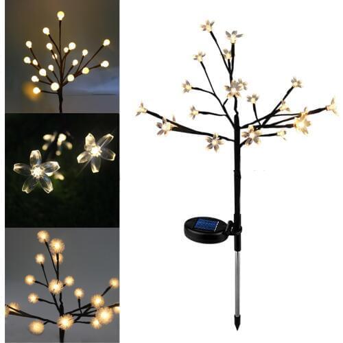 Solar Tree Light 20 LEDs Garden Light Outdoor Landscape Lawn Lamp Waterproof Warm White Led Solar Lamp For Patio Christmas Tree