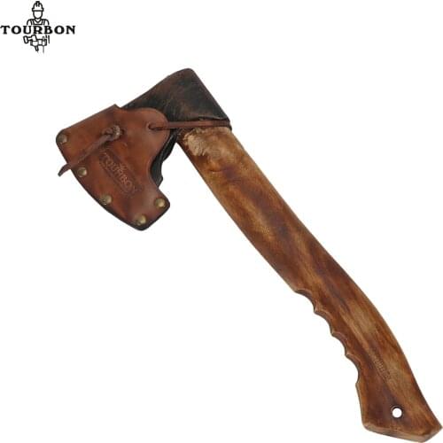 Tourbon Genuine Leather Axe Cover Hatchet Sheath Case Ax Blade Protector Sleeve Camping Accessories Outdoors Woodwork