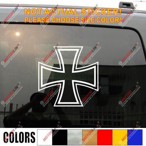 Iron Cross Decal Sticker Germany Deutschland Car Vinyl pick size color no bkgrd