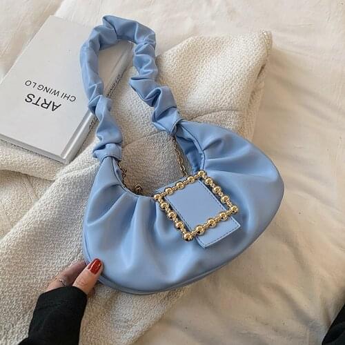 Square buckle Luxury Trends Simple Solid Color PU Leather Crossbody Shoulder Bags For Women 2021 Handbags and Purses Small