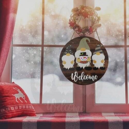 1Pcs Gnome Door Hanger Seasonal Welcome Sign Holiday Pieces For Front Door Porch Hanging Handmade Wall Decor