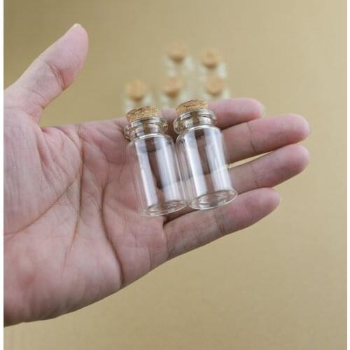100pcs/Lot 22*40mm 8ml Storage Glass Bottles With Cork Stopper Crafts Tiny Jars Transparent Empty Glass Jar Mini Bottle Gift