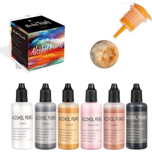 15ml/60ml Metallic Art Ink Alcohol Resin Pigment Kits Diffusion Liquid Colorant Dye DIY Epoxy Resin Jewelry Making Pigment Sets