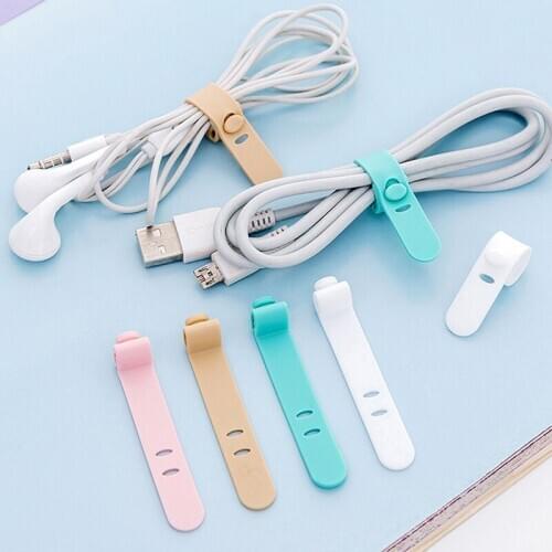 4 Pcs Multipurpose Storage Accessories Silica Gel Cable Winder Earphone Protector Charging Cable Fixer Silicone Holder Organizer